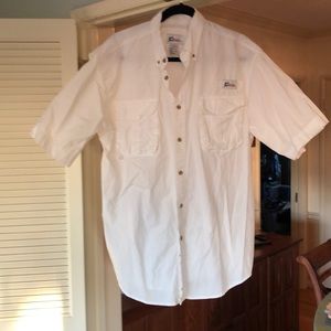 White men’s Fishing Button Down Shirt